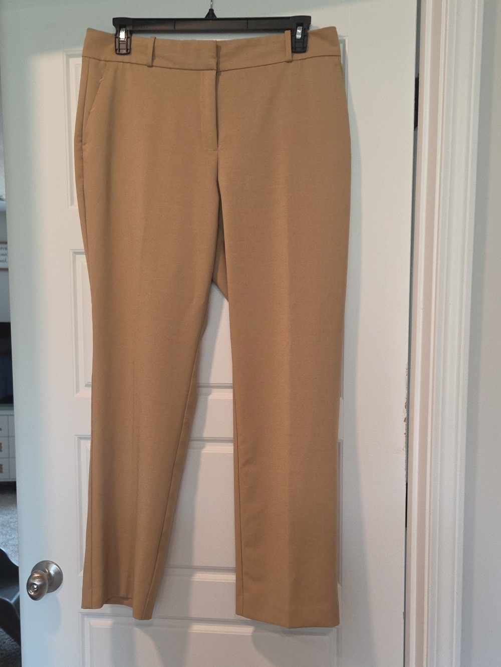 Ann Taylor Factory Slim Straight Trousers in Camel/Tan